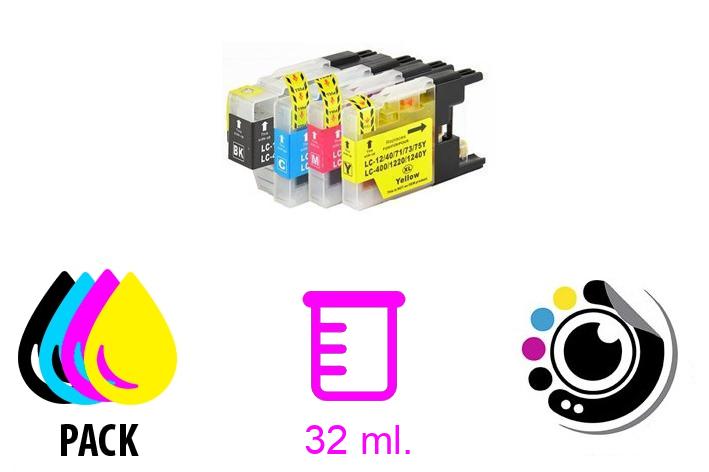 Compatibile Cartuccia Pacchetto 4 x Brother LC1220XL / LC1240XL / LC1280XL
