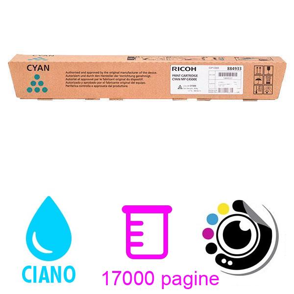 Toner Originale Ricoh Aficio MP-C3500 / MP-C4500 Ciano 884933 / 888611