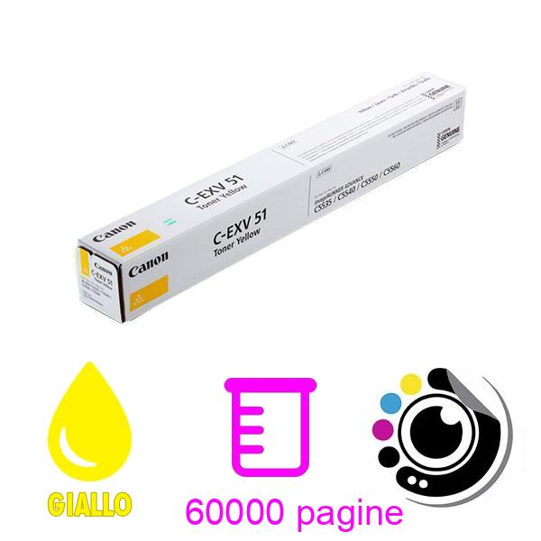 Toner Originale Canon C-EXV51 Giallo 0484C002