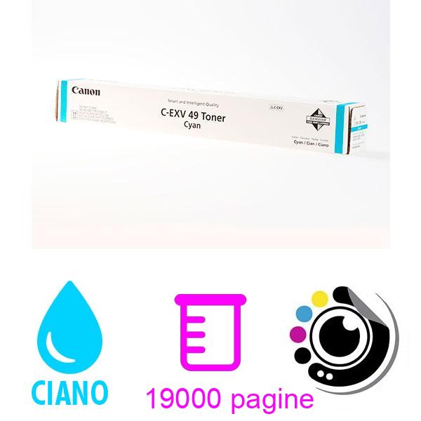 Toner Originale Canon C-EXV49 Ciano 8525B002