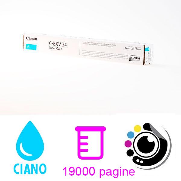 Toner Originale Canon C-EXV34 Ciano 3783B002