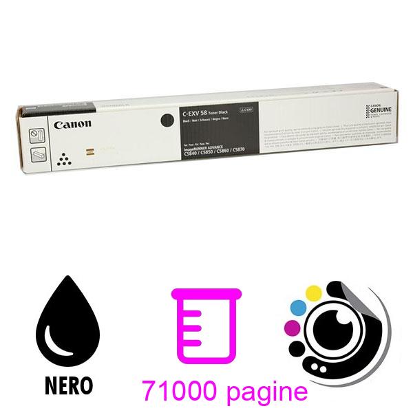 Toner Originale Canon C-EXV58 Nero 3763C002