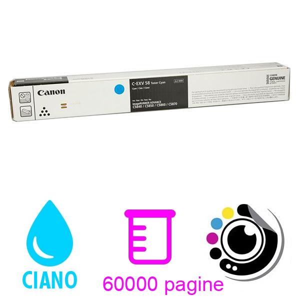Toner Originale Canon C-EXV58 Ciano