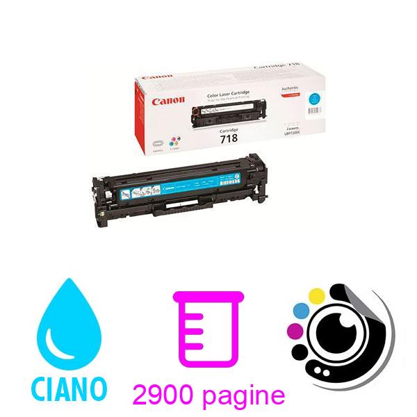 Toner Originale Canon 718 Ciano 2661B002