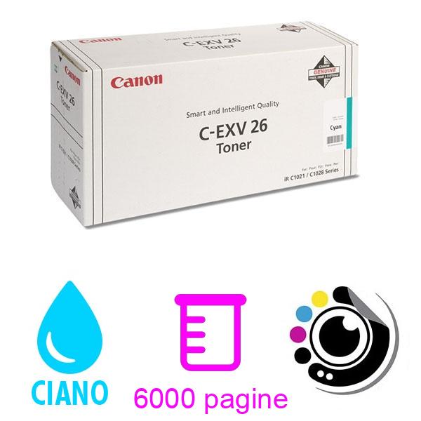 Toner Originale Canon CEXV26 Ciano 1659B006