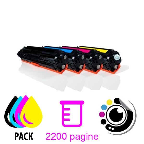 Pacco da 4 Toner Compatibili HP CB540A / CB541A / CB542A / CB543A - 125A