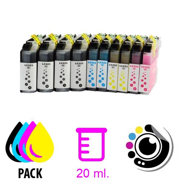 Compatibile Cartuccia Pacchetto x10 Brother LC223 / LC221 V3