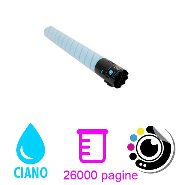 Toner compatibile Konica Minolta Bizhub C258 / C308 / C368 Ciano A8DA450 / TN-324C / TN324