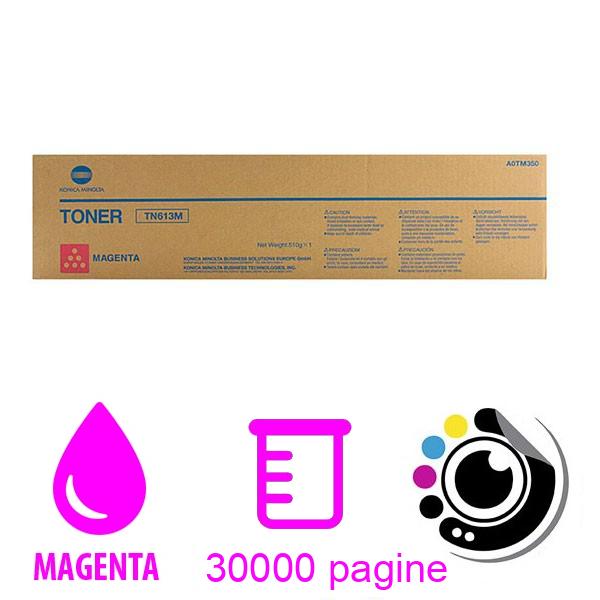 Toner Originale Konica Minolta Bizhub C452 / C552 / C652 Magenta A0TM350 / TN-613M / TN613