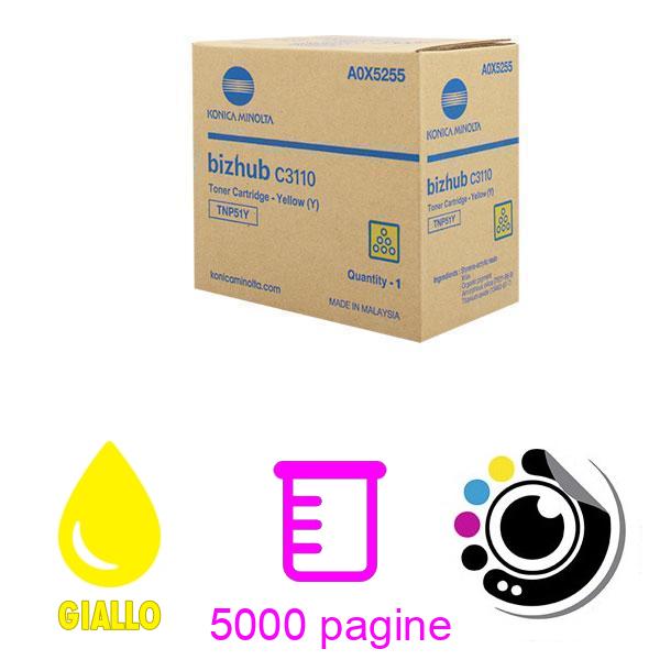 Toner Originale Konica Minolta Bizhub C3110 Giallo TNP51 Y / A0X5255