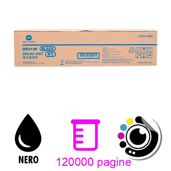Originale Tamburo Konica Minolta Bizhub C258 / C308 / C368 Nero A7U40RD / DR313K
