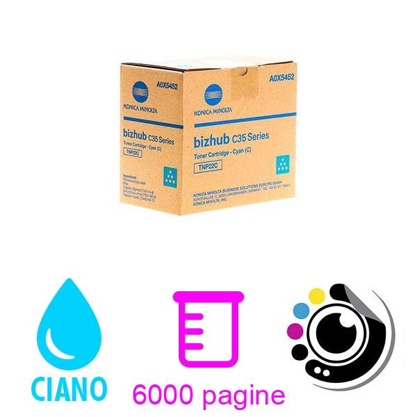 Toner Originale Konica-Minolta TNP-22 Ciano (A0X5452)