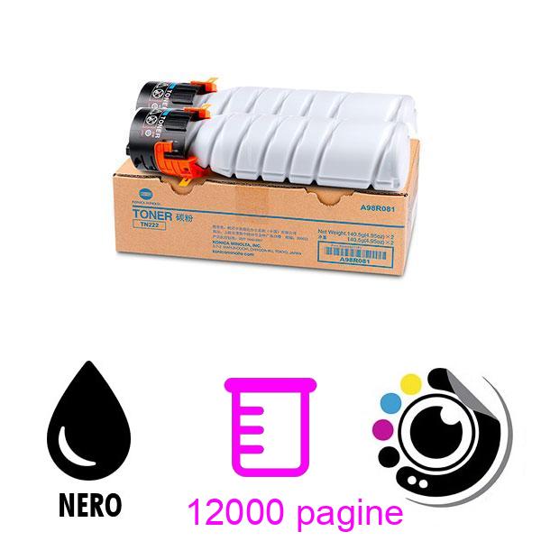 Toner Originale x2 Konica Minolta TN222 Nero A98R081