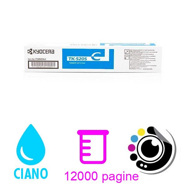 Toner Originale Kyocera TASKalfa 356 ci TK5205 Ciano 1T02R5CNL0