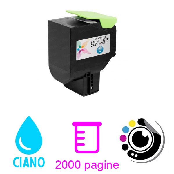 Toner Compatibile Lexmark Ciano 80C2SC0/802SC (CX310/CX410/CX510)