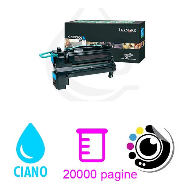 Toner Originale Lexmark C792X1CG Ciano