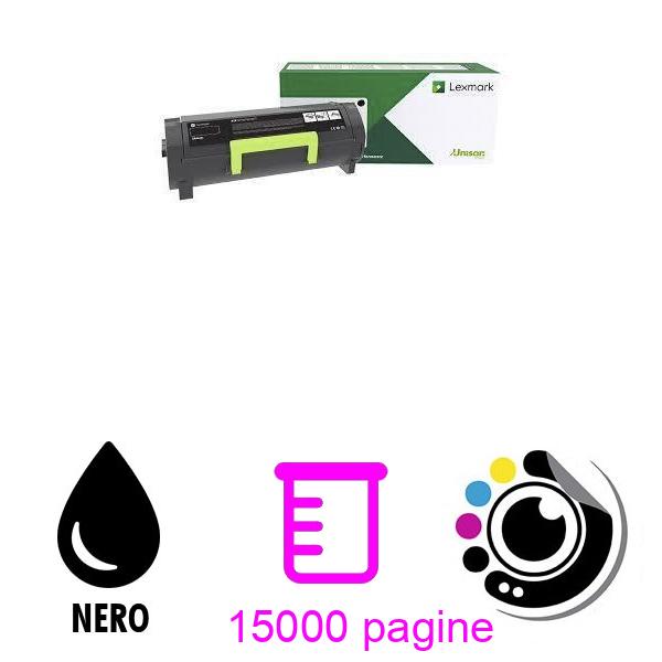 Originale Toner Lexmark MS725 MS821 MS822 MS823 MS825 MS826 MX721 MX722 MX822 MX826 (58D2H0E) Nero 15000 paginas
