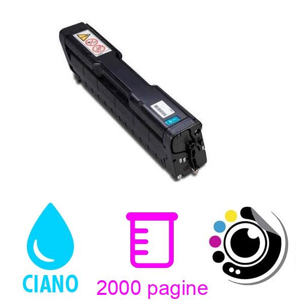 Compatibile Toner Ricoh Aficio SP-C220 / SP-C221 / SP-C222 / SP-C240 Ciano 406097