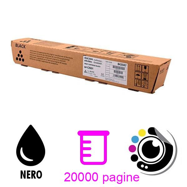 Toner Originale Ricoh Aficio MP-C3001 / MP-C3501 Nero 842047 / 841424 / 841579