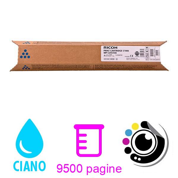 Toner Originale Ricoh Aficio MP-C2051 / MP-C2551 Ciano 842064 / 841505