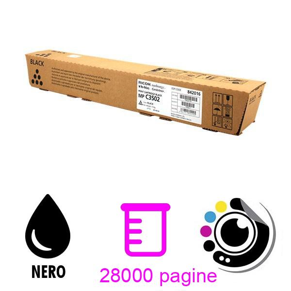 Toner Originale Ricoh Aficio MP-C3002 / MP-C3502 Nero 841651 MPC3002 / MPC3502