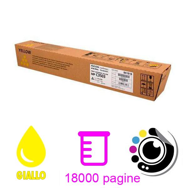 Toner Originale Ricoh Aficio MP-C3003 / MP-C3503 / MP-C3004 / MP-C3504 / MP-C4504 / MP-C5504 / MP-C6004 - 841818 Giallo
