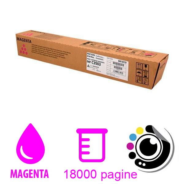 Toner Originale Ricoh Aficio MP-C3003 / MP-C3503 / MP-C3004 / MP-C3504 / MP-C4504 / MP-C5504 / MP-C6004 - 841819 Magenta