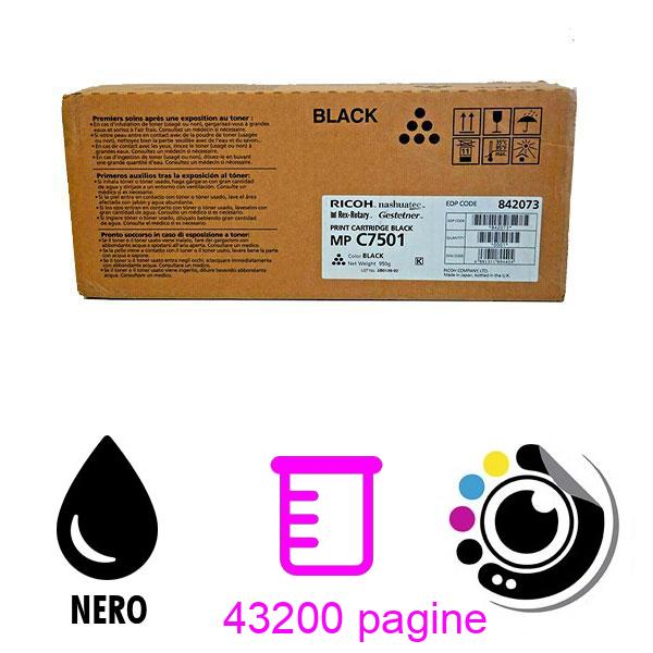 Toner Originale Ricoh MP C6501 / C7501 Nero 841365