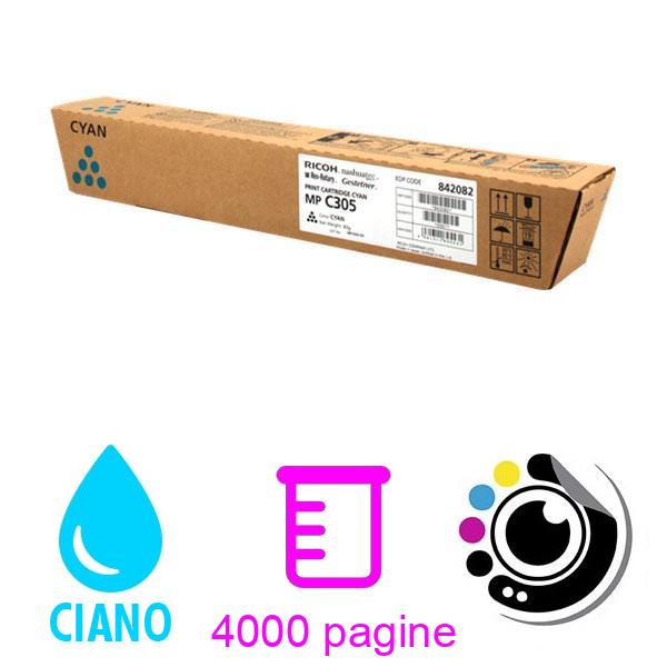Toner Originale Ricoh MP-C305 Ciano 842082