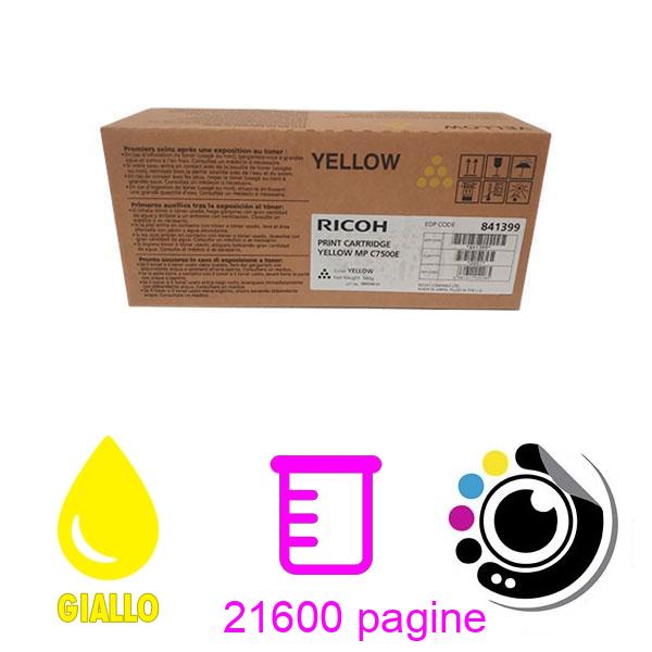 Toner Originale Ricoh MPC6000 / MPC7500 Giallo 841399