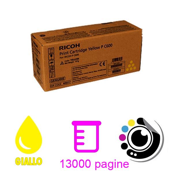 Toner Originale Ricoh P-C600 Giallo 408317