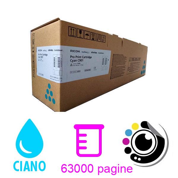 Toner Originale Ricoh Pro C901E Ciano 828131